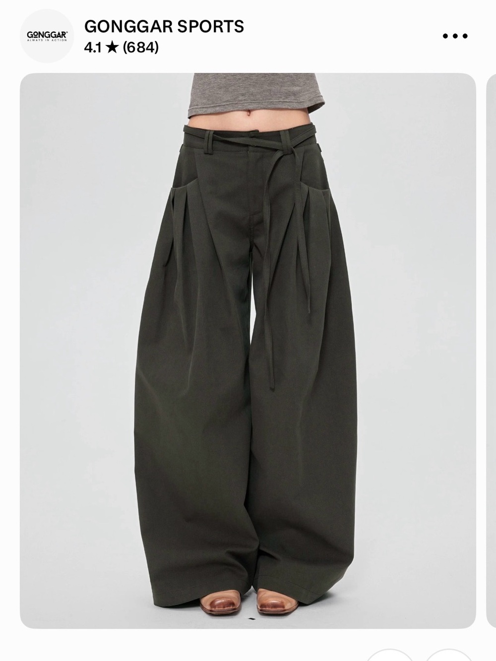 Gonggar Sports Fieldcast Drawstring Waist Pleated Pocket Straight-Leg Pants